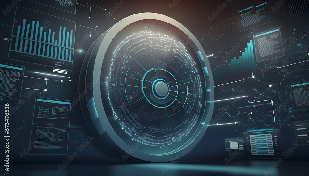 Wall mural future technology big data concept background - generative ai