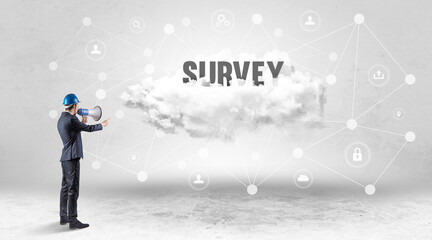 Fototapeta premium Engineer working on a social media concept