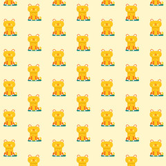 Cute cat seamless pattern vector design for wallpaper, background, fabric and textile