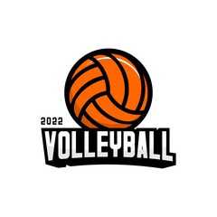 volleyball sport logo vector design on white background