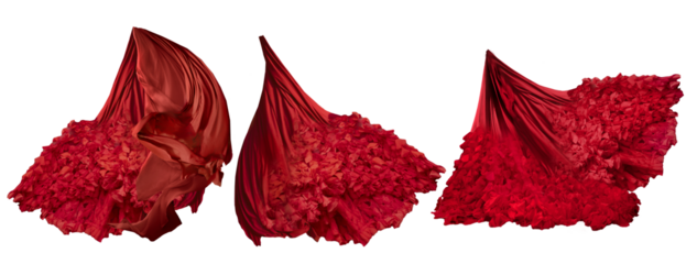 red abstract flying fabric png	