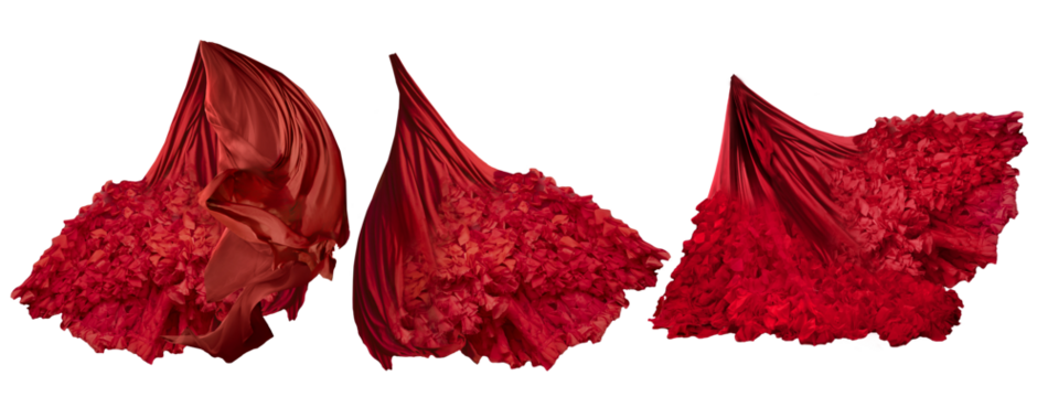 red abstract flying fabric png	