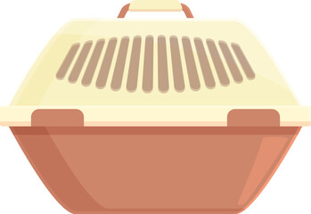 Carry box icon cartoon vector. Cat cage. Food transport