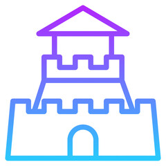 Obraz premium castle gradient line icon