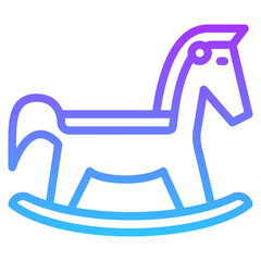 wooden horse gradient line icon