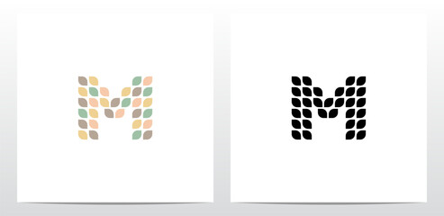 Leaves Leaf Letter Logo Design M
