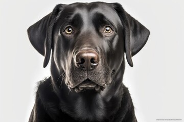 Fototapeta na wymiar A black labrador dog with a white background - Generative AI
