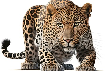 Fototapeta na wymiar A leopard with a white background - Generative AI