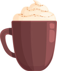 Cream spice latte icon cartoon vector. Coffee drink. Cute cup