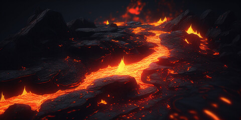the surface of the lava, background, Generative AI