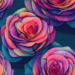 Fototapeta na wymiar roses seamless Background pattern - Generative AI