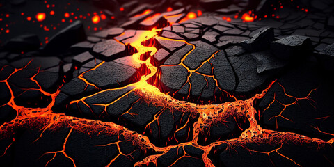 red lava texture background, Generative AI