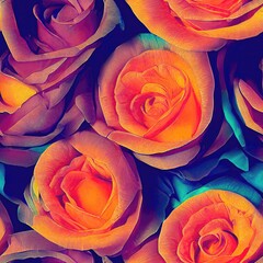 Fototapeta na wymiar roses seamless Background pattern - Generative AI