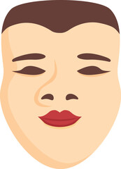 Face mask icon cartoon vector. Japan festival. Angry god