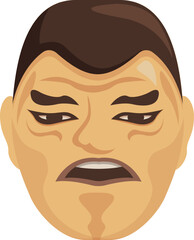 Festival mask icon cartoon vector. Japan face. Noh kabuki