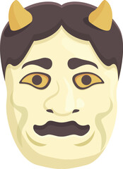 Angry mask icon cartoon vector. Japan face. Asian god