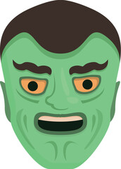 God noh mask icon cartoon vector. Japan face. Monster festival