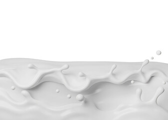 Milk splasht png file , 3D Rendering, 3D illustration