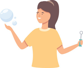 Fun bubble icon cartoon vector. Kid soap. Park liquid