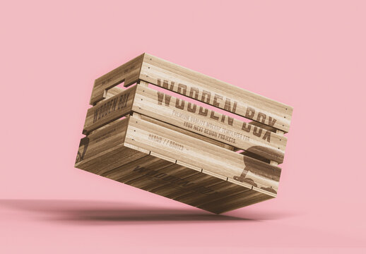 Vegetables Wood Box Mockup