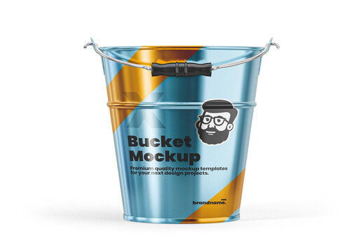 Metal Bucket Mockup