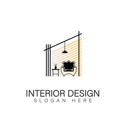 Interior room, furniture gallery logo design