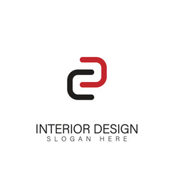 Interior room, furniture gallery logo design