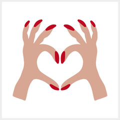 Doodle trendy heart hands clipart Hand drawn vector stock illustration EPS 10