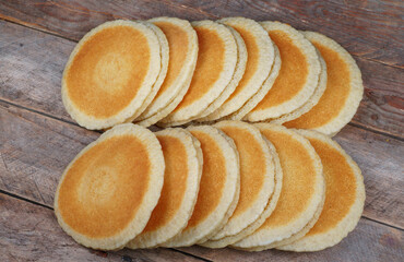 Qatayef bread, Traditional Arabic Ramadan Sweets .Top view