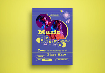 Purple Music Event Flyer Set Layout