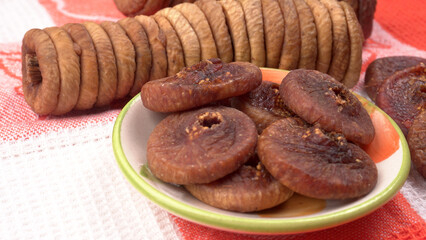 Fresh Figs or Anjeer fruit healthy vegan food concept organic dry fruits on wooden background.