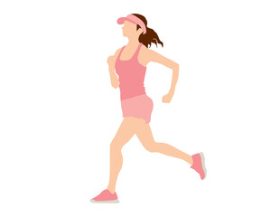 Woman running by happiness energy