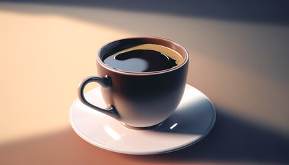 Cup of black coffee isolated, generative Al.
