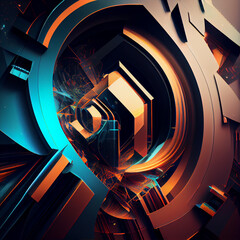 3d abstract techno background