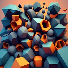 abstract colorful cubes Background