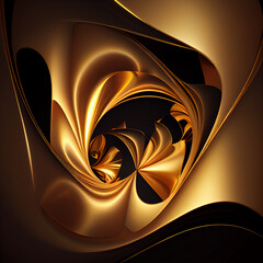Golden wavy abstract background