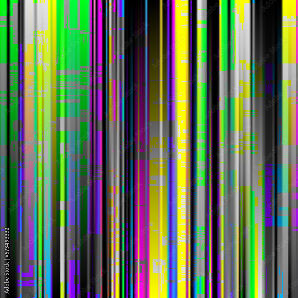 Poster Vector image with imitation of grunge datamoshing texture.