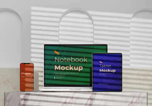 Multi Smart Devices Mockup Scene