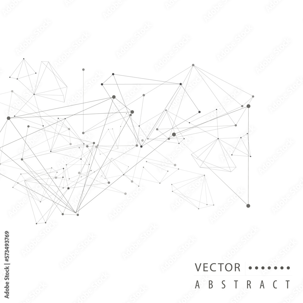 Aufkleber vector dots and lines design. concept modern futuristic background