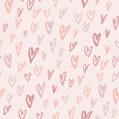 Pastel Hearts. Decorative seamless pattern. Repeating background. Tileable wallpaper print.