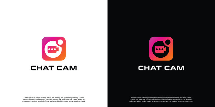 Luxury Gradient Chat Video Logo Design