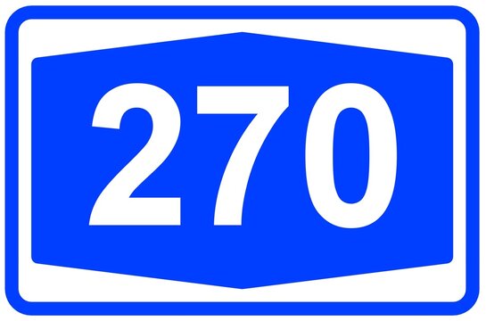 Illustration eines Autobahnschildes der Autobahn 270 in Deutschland	