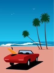 car on the beach