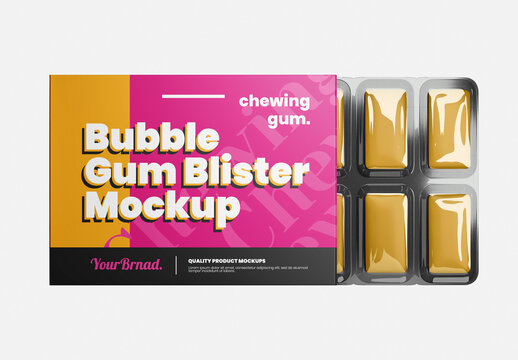 Bubble Gum Mockup Template