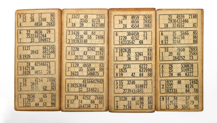 Set of vintage bingo cards