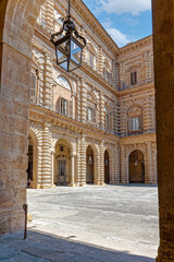 Fototapeta na wymiar Fragment of the facade of the Meridian Palace (Palazzina della Meridiana) Florence, Tuscany, Italy.