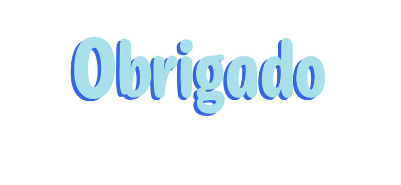 obrigado - thank you written in Portuguese - Blue color  - image, poster, placard, banner, postcard, card.  png portugal
