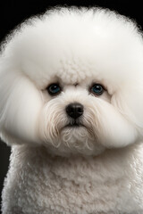 close-up portrait of a bichon frize