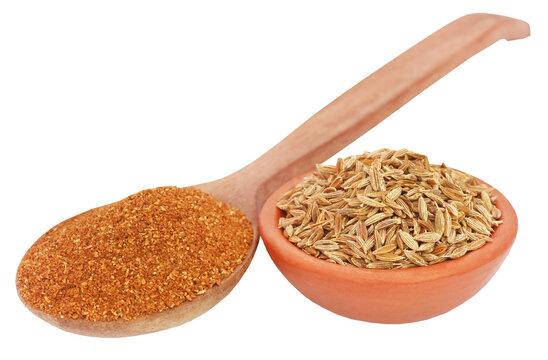 Crushed cumin with whole ones