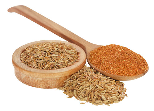Crushed cumin with whole ones